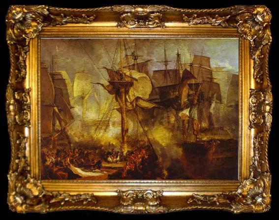 framed  J.M.W. Turner Battle of Trafalgar as Seen from the Mizen Starboard Shrouds of the Victory, ta009-2